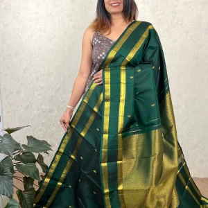 Vintage Kanchipuram Bottle Green