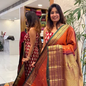 Vintage Kanchipuram Rust Orange