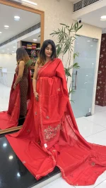 Semi Tussar Silk red : SSK-N22