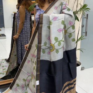 TUSSR SILK CHIKKU SAREE