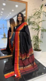 Maheshwari Silk Black :AJM-D242