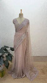 Soft Net Saree Mocha ISK-D95