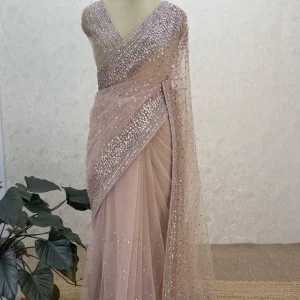 Soft Net Saree Mocha ISK-D95