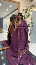 Semi Tussar Silk purple : SSK-N22