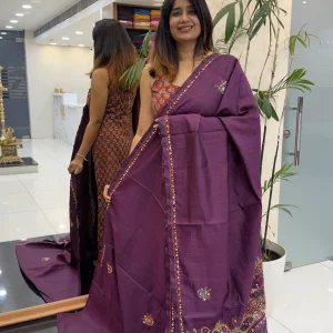 Semi Tussar Silk purple : SSK-N22