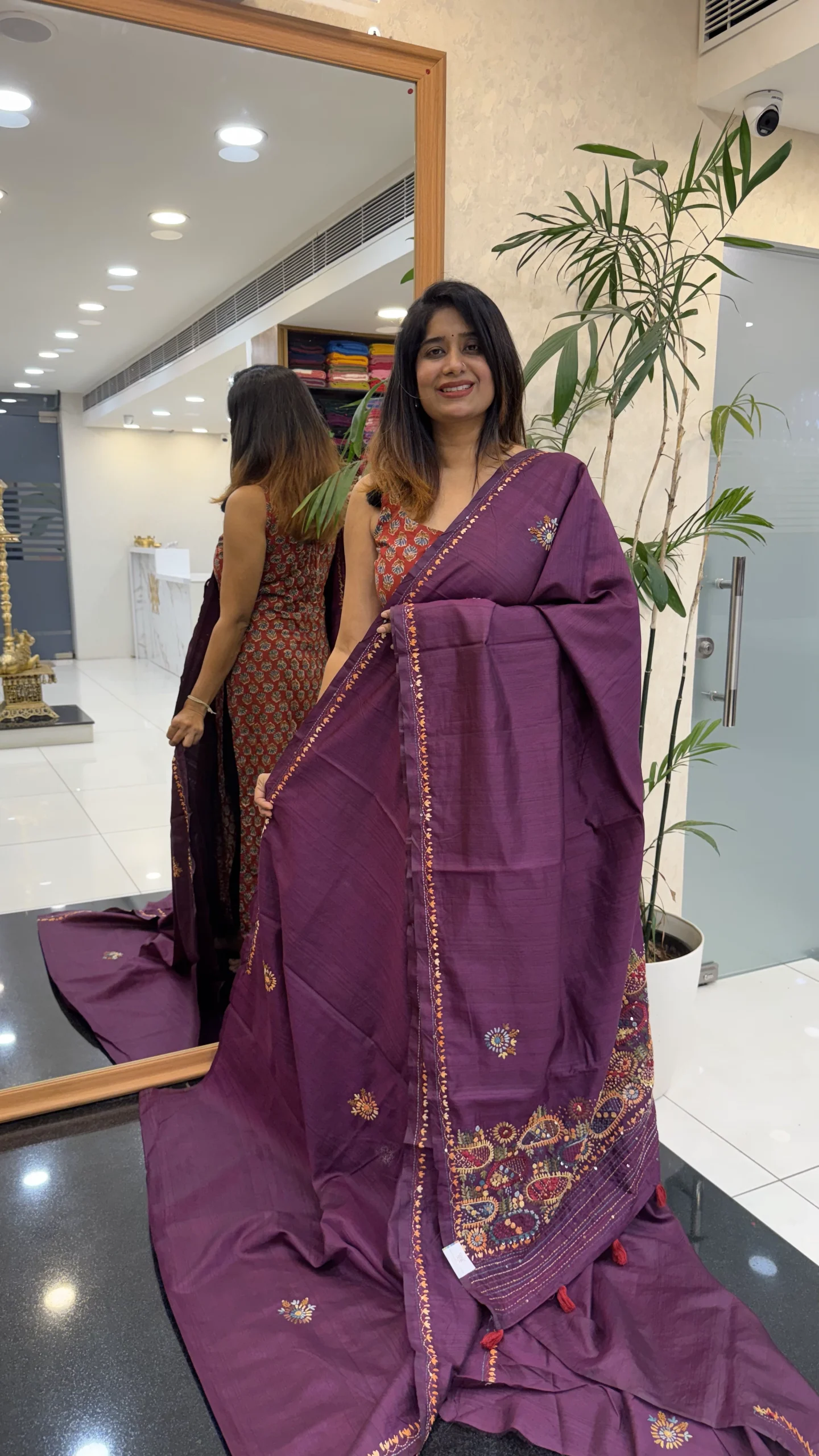 purple1 Semi Tussar Silk purple : SSK-N22