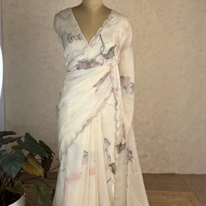 Designer Organza Saree Pink : ISK30F