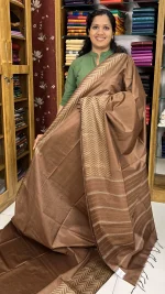 Semi Tussar Saree Brown: SWK53J