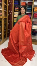 Semi Tussar Saree Red: SWK-53J