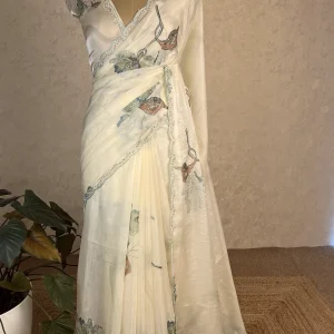 Designer Organza Saree Green : ISK30F