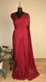 Designer Georgette Ruby Red : ISK38F