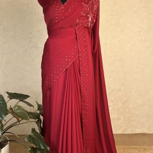 Designer Georgette Ruby Red : ISK38F