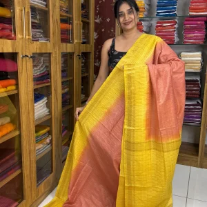 Semi Tussar Peach and Yellow:SBM57