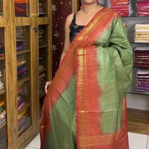 Semi Tussar Green and Red:SBM57