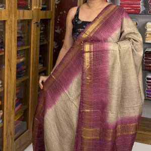 Semi Tussar Grey and Wine:SBM57