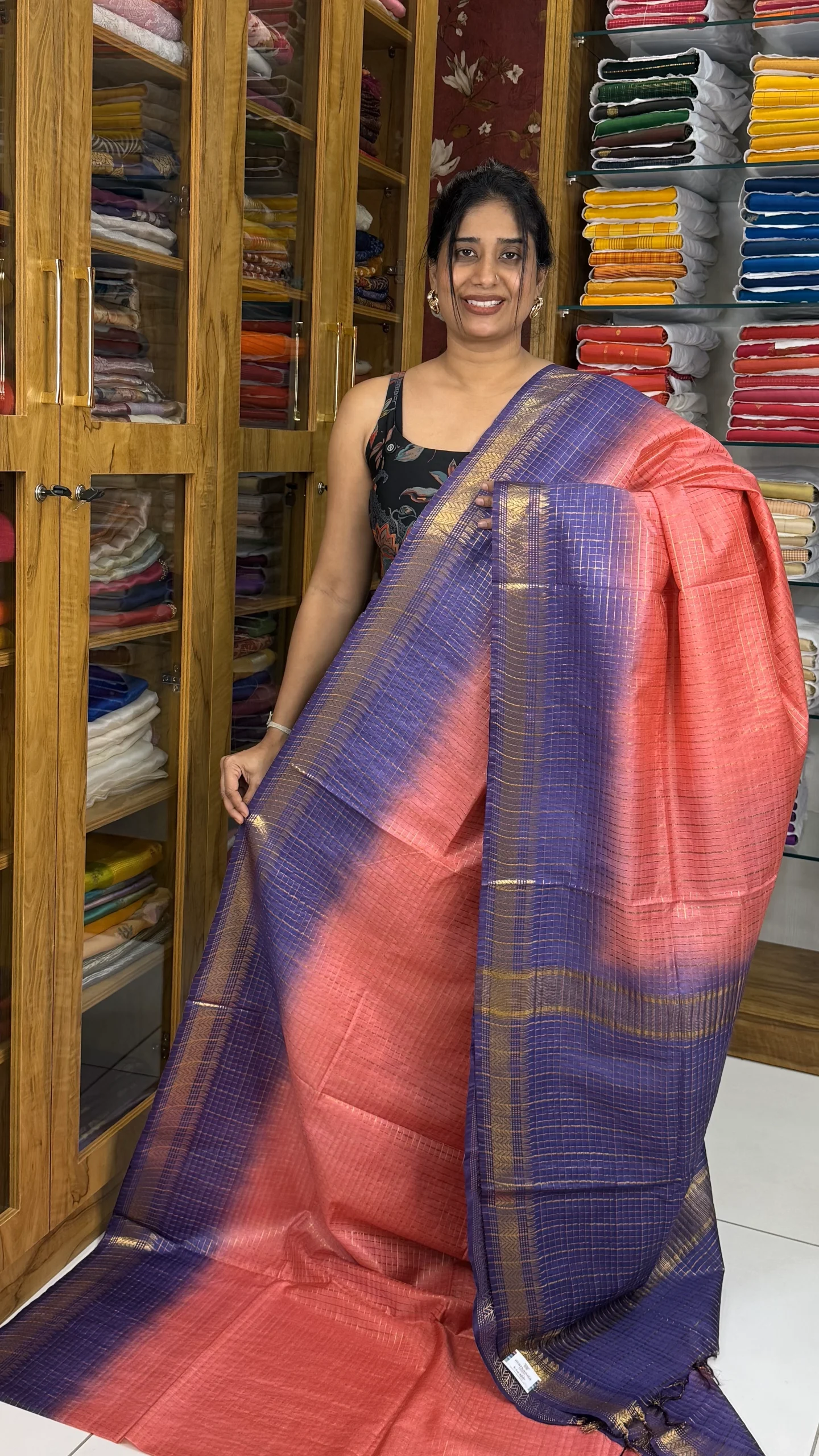 Semi Tussar Pink and Lavender 2 Semi Tussar Pink and Lavender :SBM57