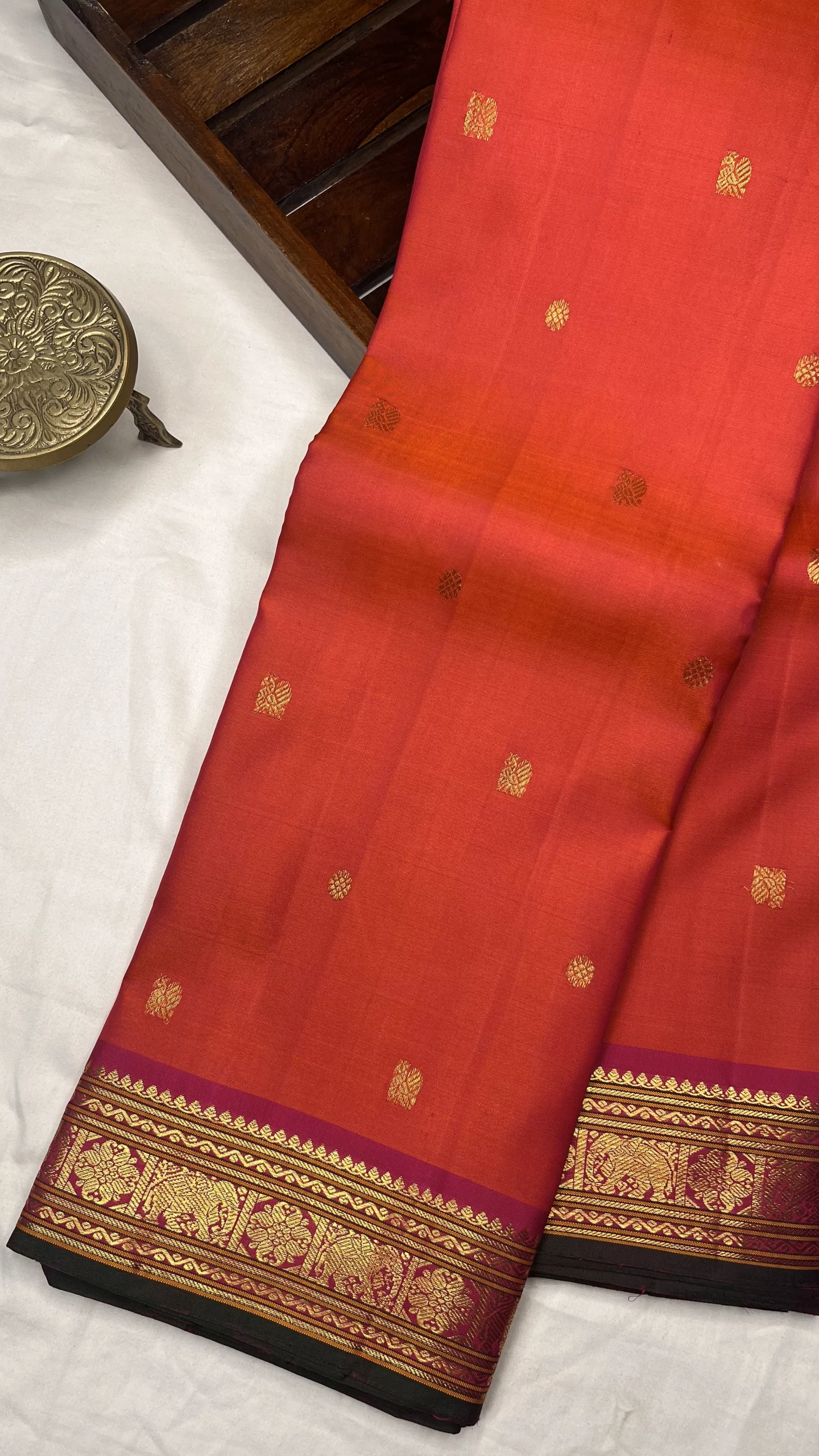 PINKISH PEACH Kanchipuram Pure Silk Pinkish Peach : SVSA-195J