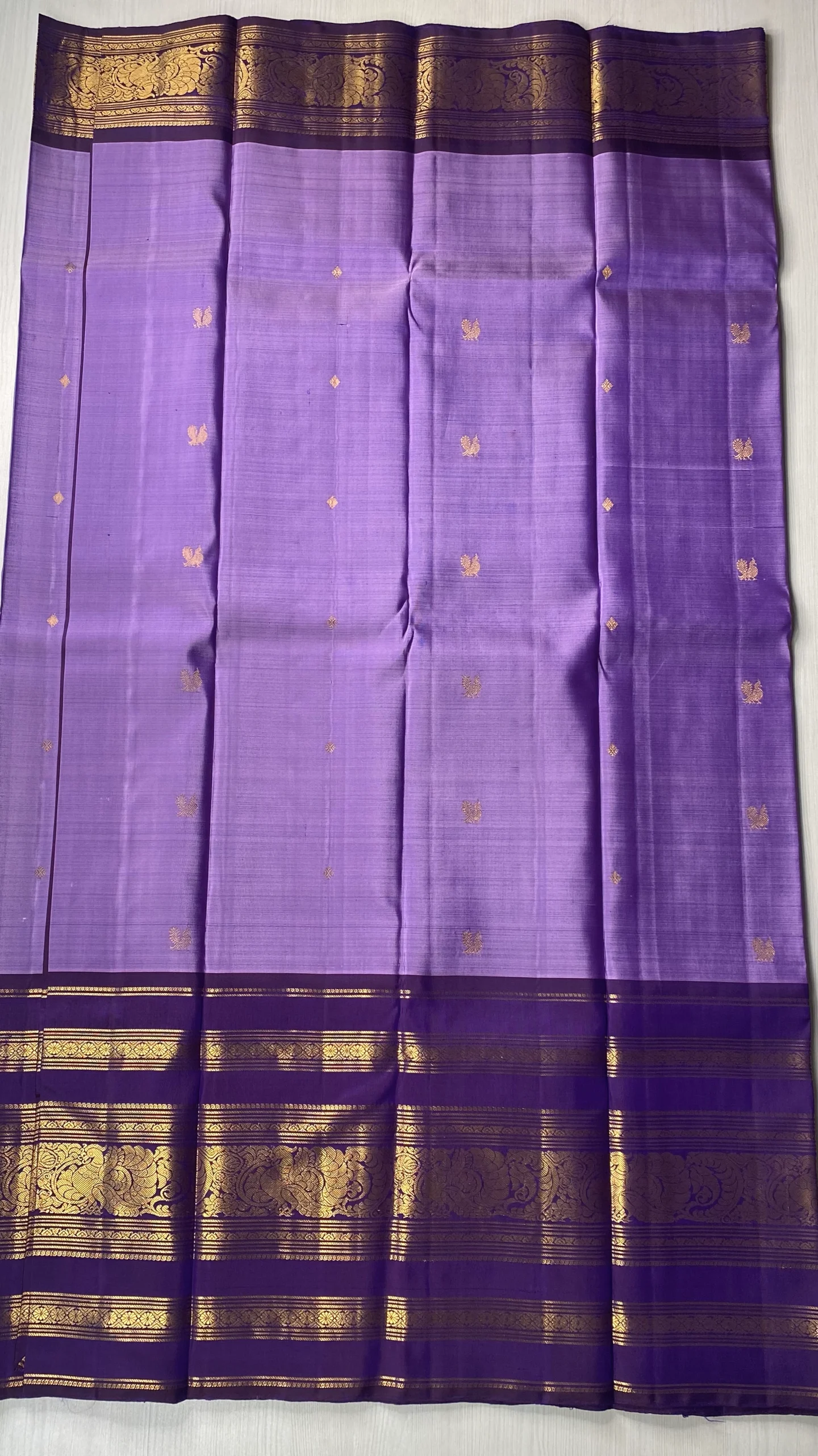 lp 2 Kanchipuram Pure Silk Lavender Purple:KVK225F