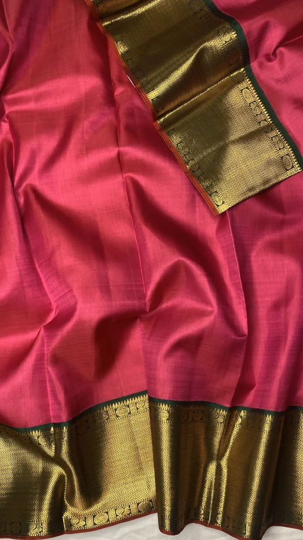 Majantha Kanchipuram Pure Silk Rani Pink – Markanda Weaves