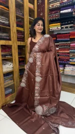 Tussar Silk Chocolate brown -SSK N113