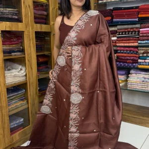 Tussar Silk Chocolate brown -SSK N113