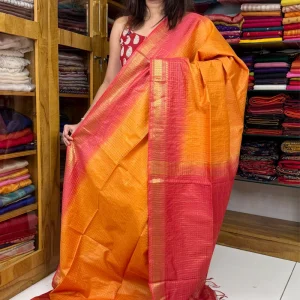 Semi Tussar Orange and Pink  SB055JU