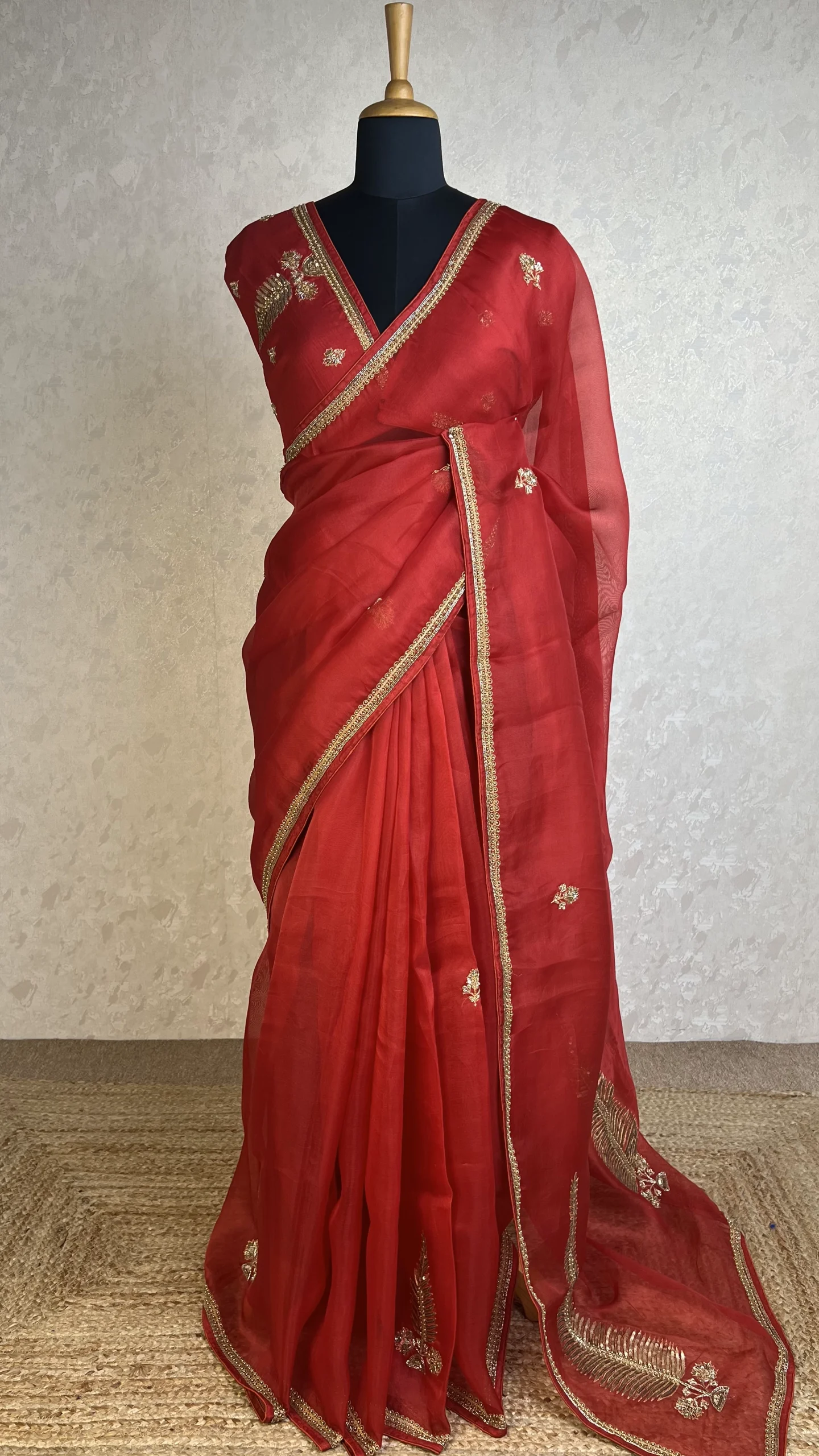 organza red Designer Organza ALK-D100