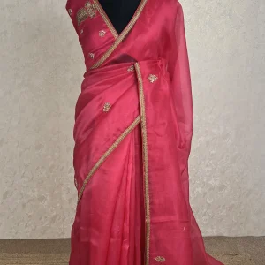 Designer Organza Rani Pink ALK-D100