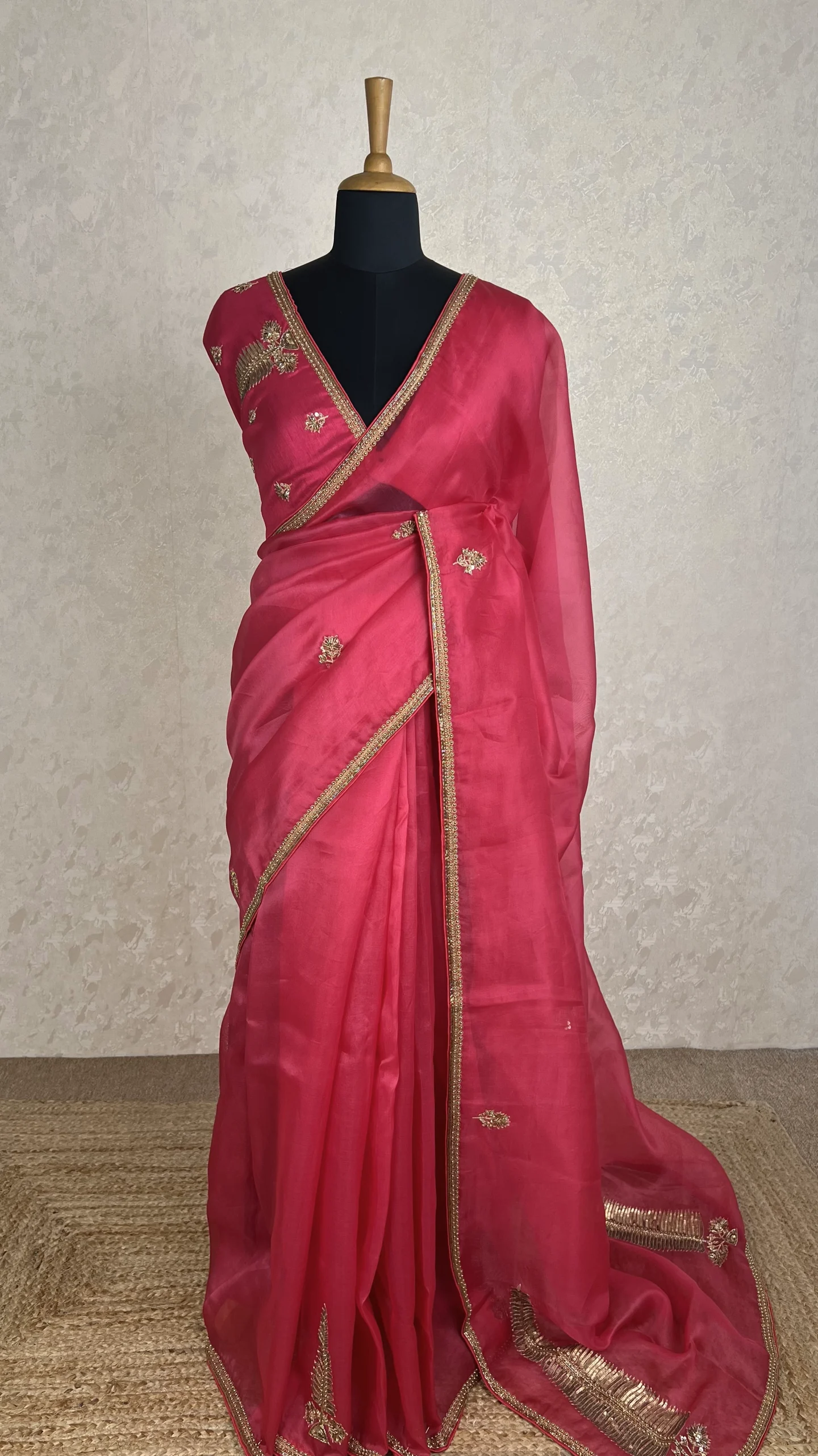 rani1 Designer Organza Rani Pink ALK-D100