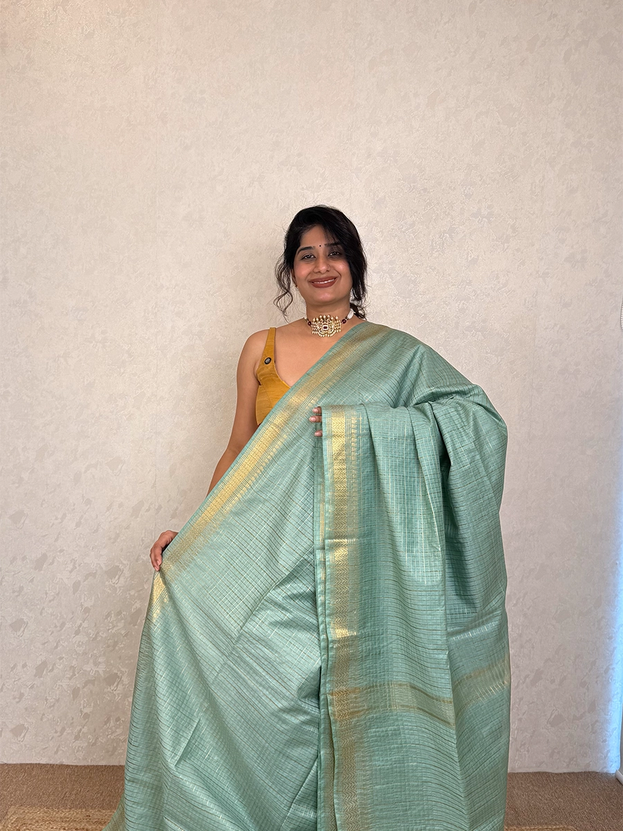 sege new1 Semi Tussar Sage Green SB47JY